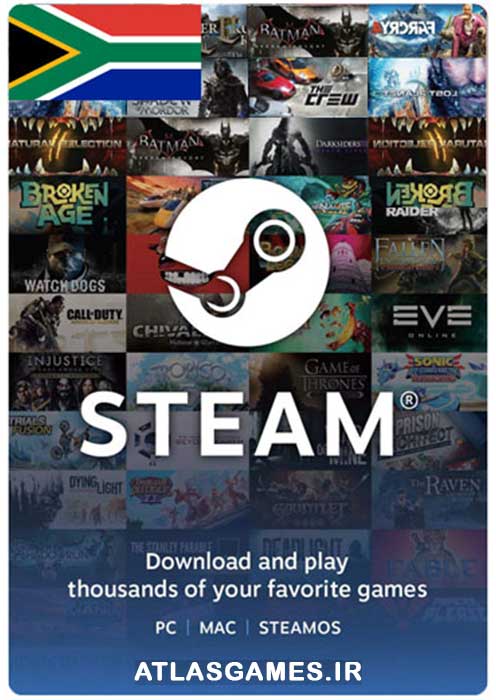 steam-SouthAfrica گیفت کارت استیم ریجن آفریقای جنوبی